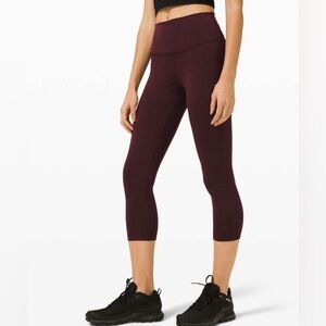 Lululemon Wunder Train High-Rise Crop 21" Heathered Cassis Size 6